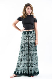 Tribal Prints Palazzo Style Harem Pants in Green