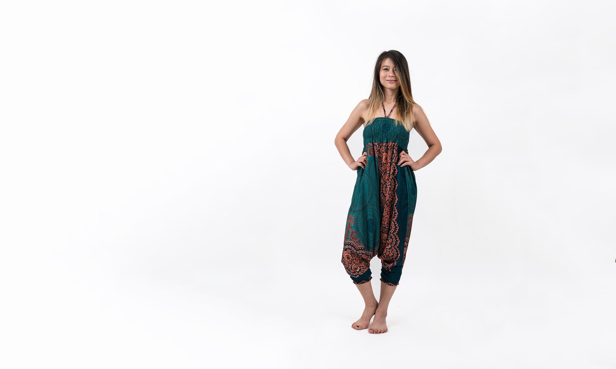Ladies Printed Sleeveless Jumpsuit Harem Pants - 02 main image 1