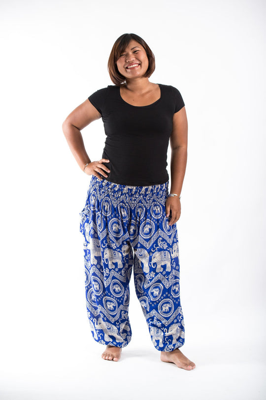 Plus Size Imperial Elephant Women's Elephant Pants in Blue